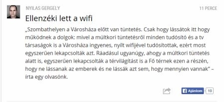 Mi történt a wifivel és a közvilágítással a szombathelyi tüntetés alatt?