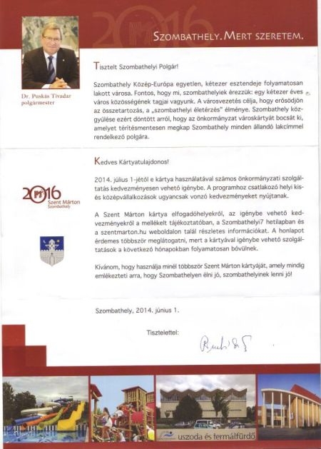 Szent Márton kártya kísérőlevél Szent Márton kártya kísérőlevél