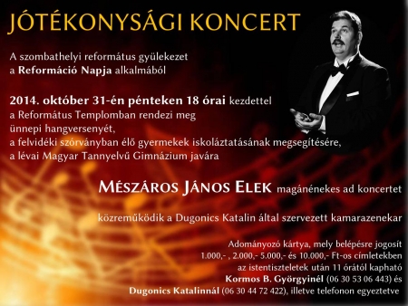 Mészáros János Elek koncertje a szombathelyi református templomban Mészáros János Elek koncertje a szombathelyi református templomban