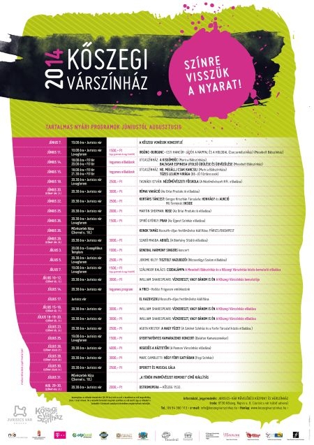 A Kőszegi Várszínház előadásai 2014 nyarán