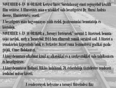 Radnóti Emlékhét a toronyi Művelődési Házban