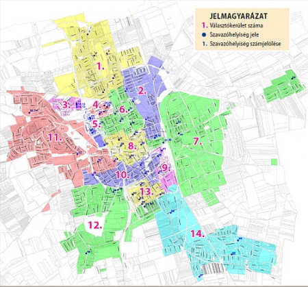 Választási térkép, Szombathely Választási térkép, Szombathely