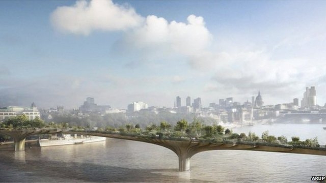 Kerttel benőtt híd épül Londonban Kerttel benőtt híd épül Londonban