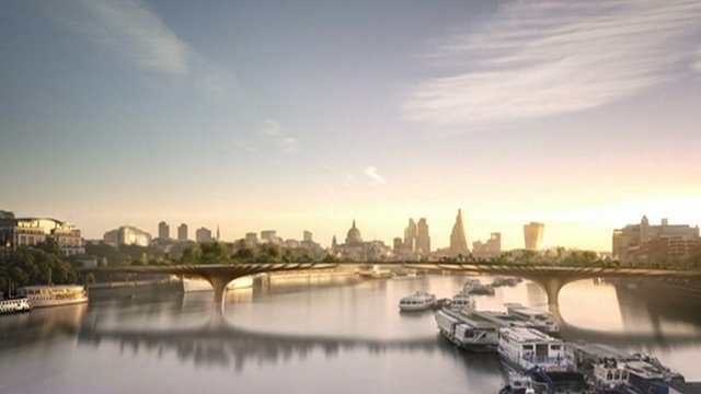 Kerttel benőtt híd épül Londonban Kerttel benőtt híd épül Londonban